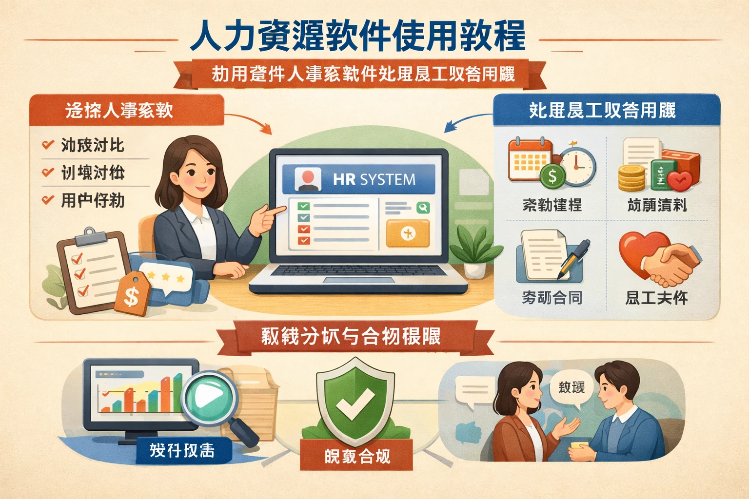 人力资源软件使用教程：如何选择人事系统并处理员工权益问题