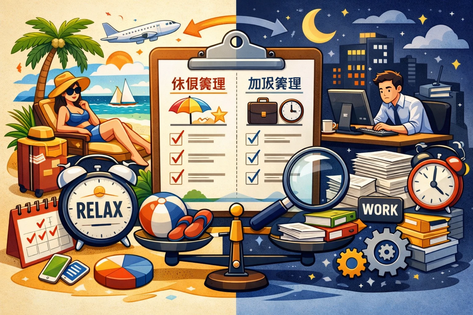 假期与加班管理的精细化处理