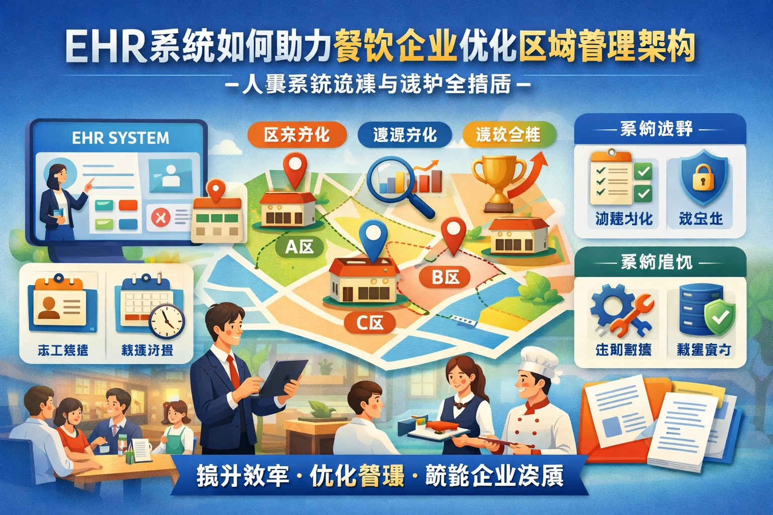 EHR系统如何助力餐饮企业优化区域管理架构——人事系统选择与维护全指南