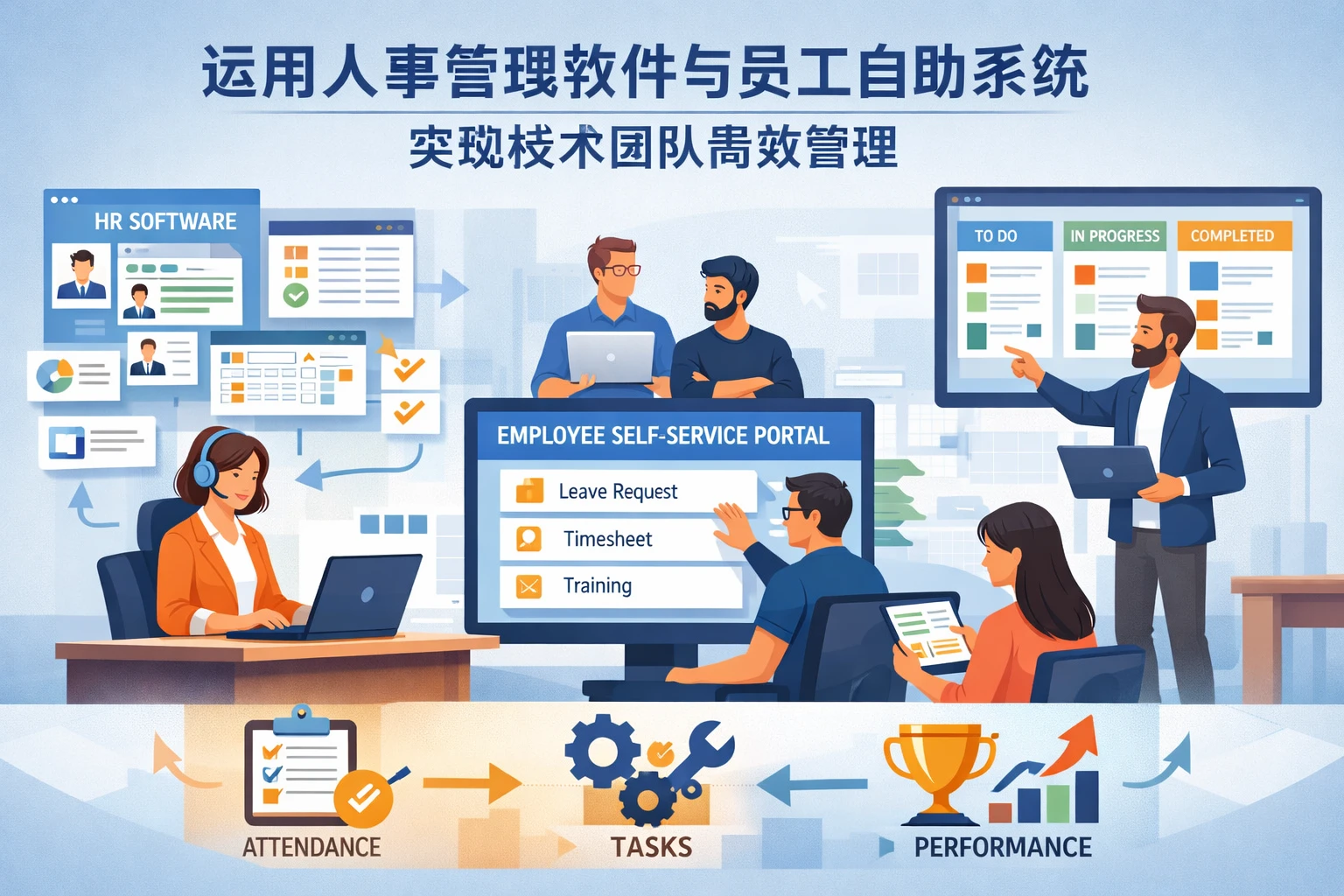 运用人事管理软件与员工自助系统实现技术团队高效管理