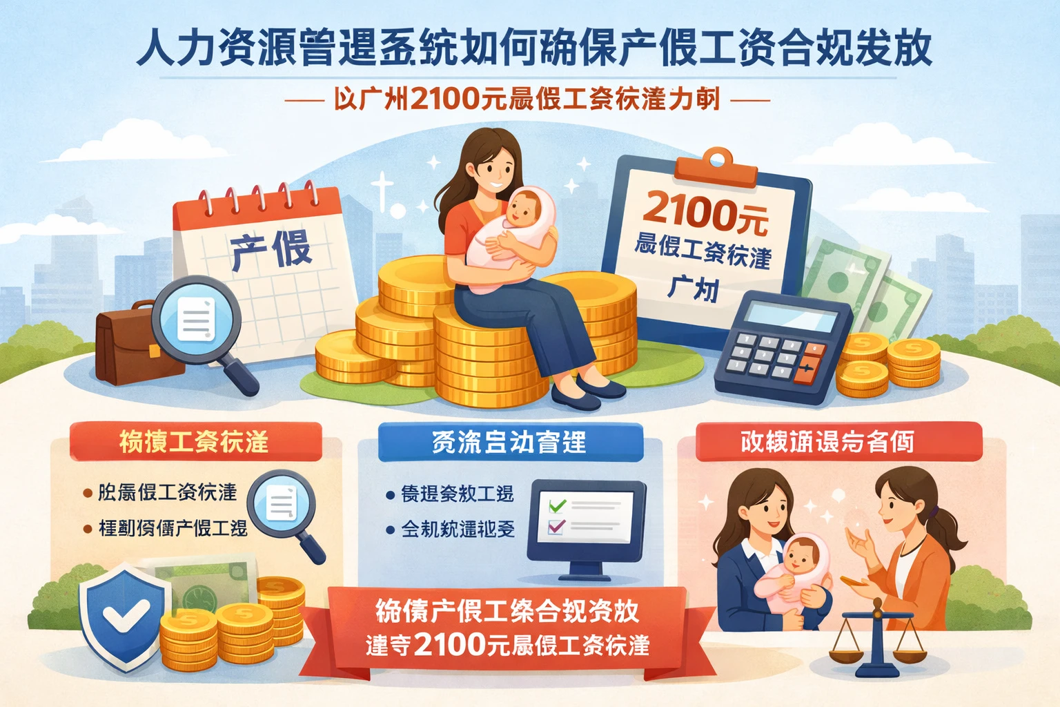 人力资源管理系统如何确保产假工资合规发放——以广州2100元最低工资标准为例