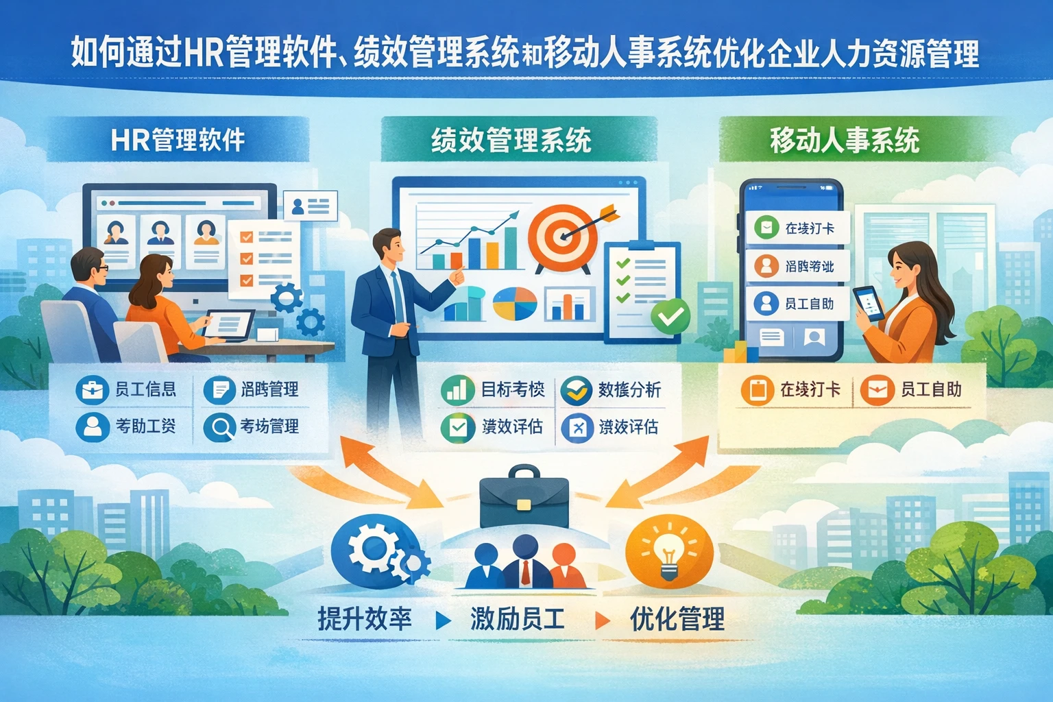 如何通过HR管理软件、绩效管理系统和移动人事系统优化企业人力资源管理