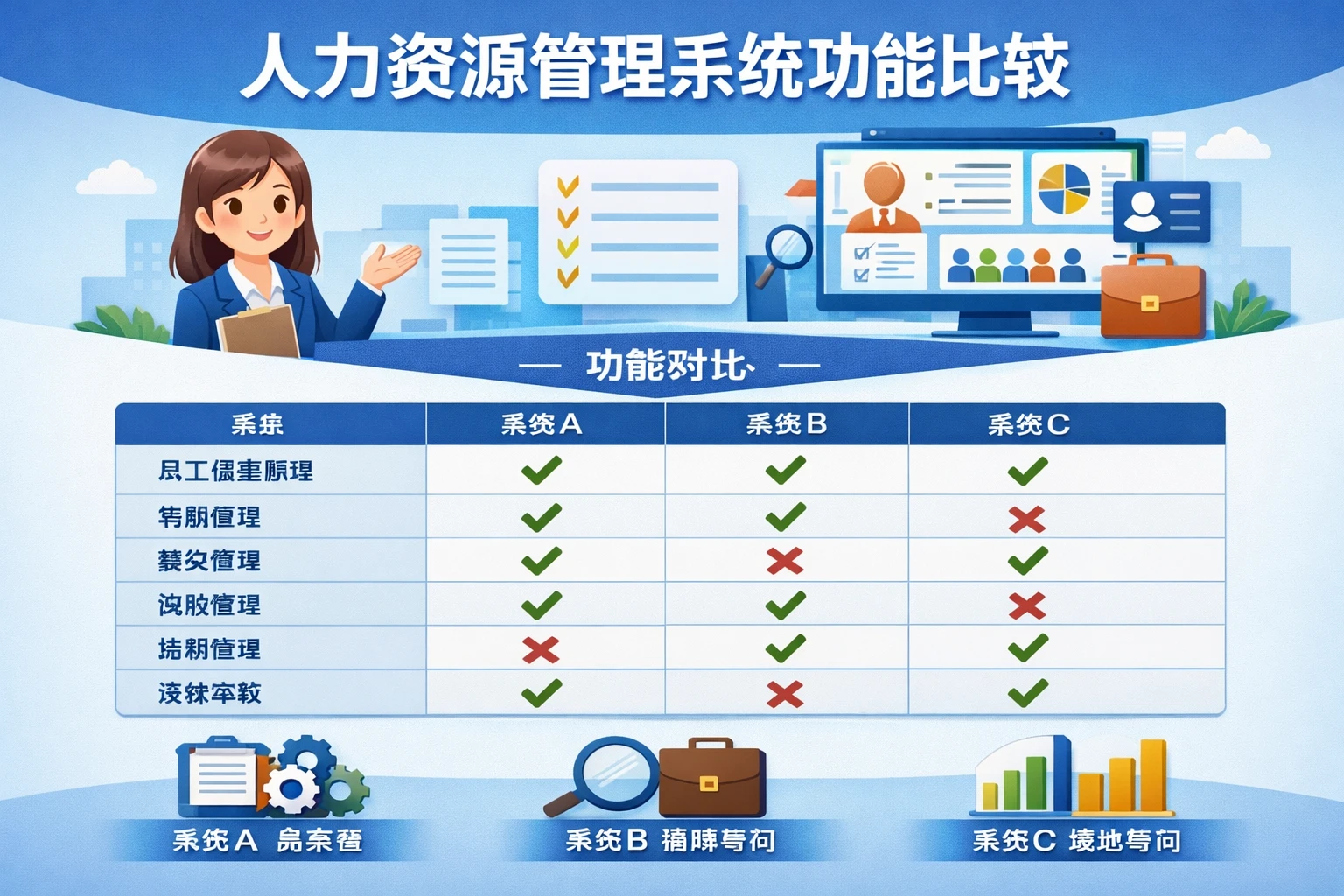 人力资源管理系统功能比较