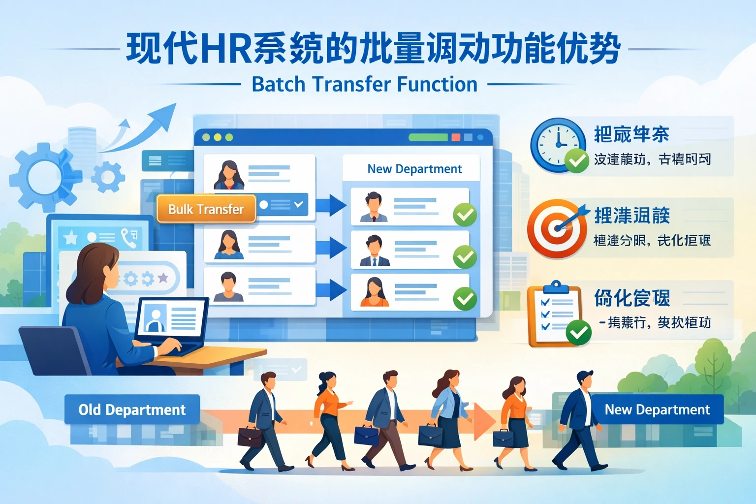 现代HR系统的批量调动功能优势