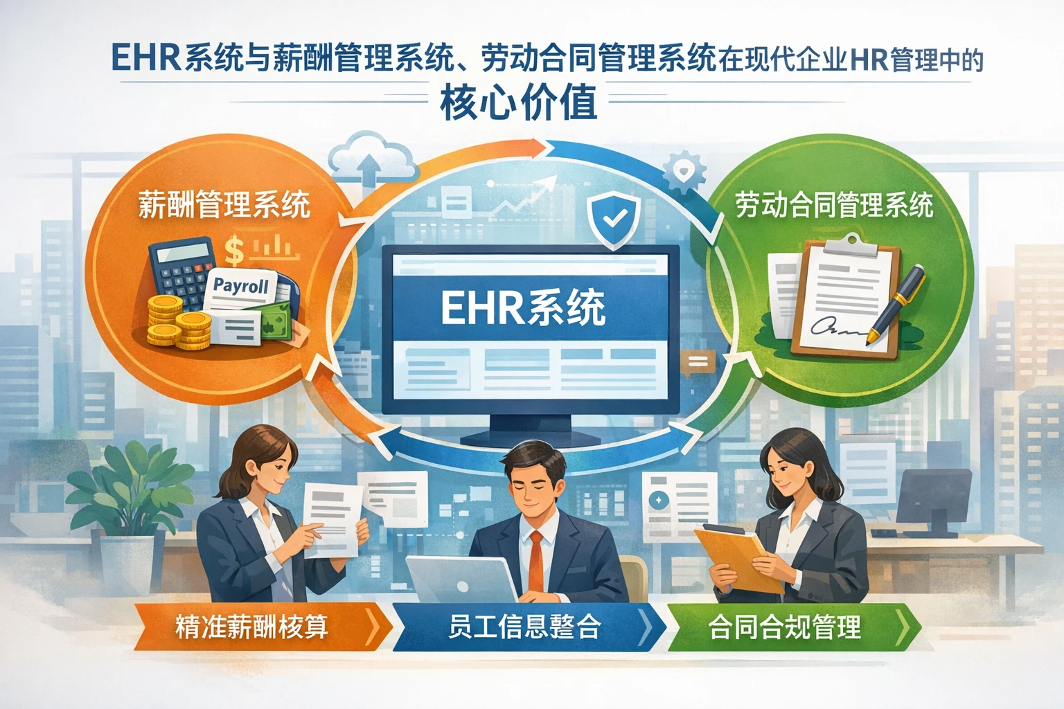 EHR系统与薪酬管理系统、劳动合同管理系统在现代企业HR管理中的核心价值