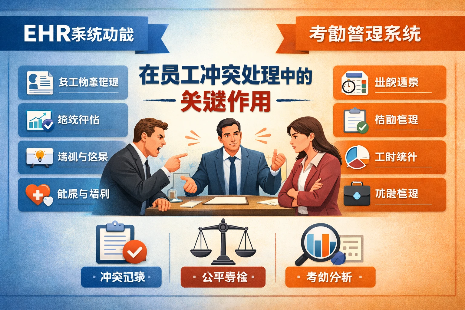 EHR系统功能比较与考勤管理系统在员工冲突处理中的关键作用