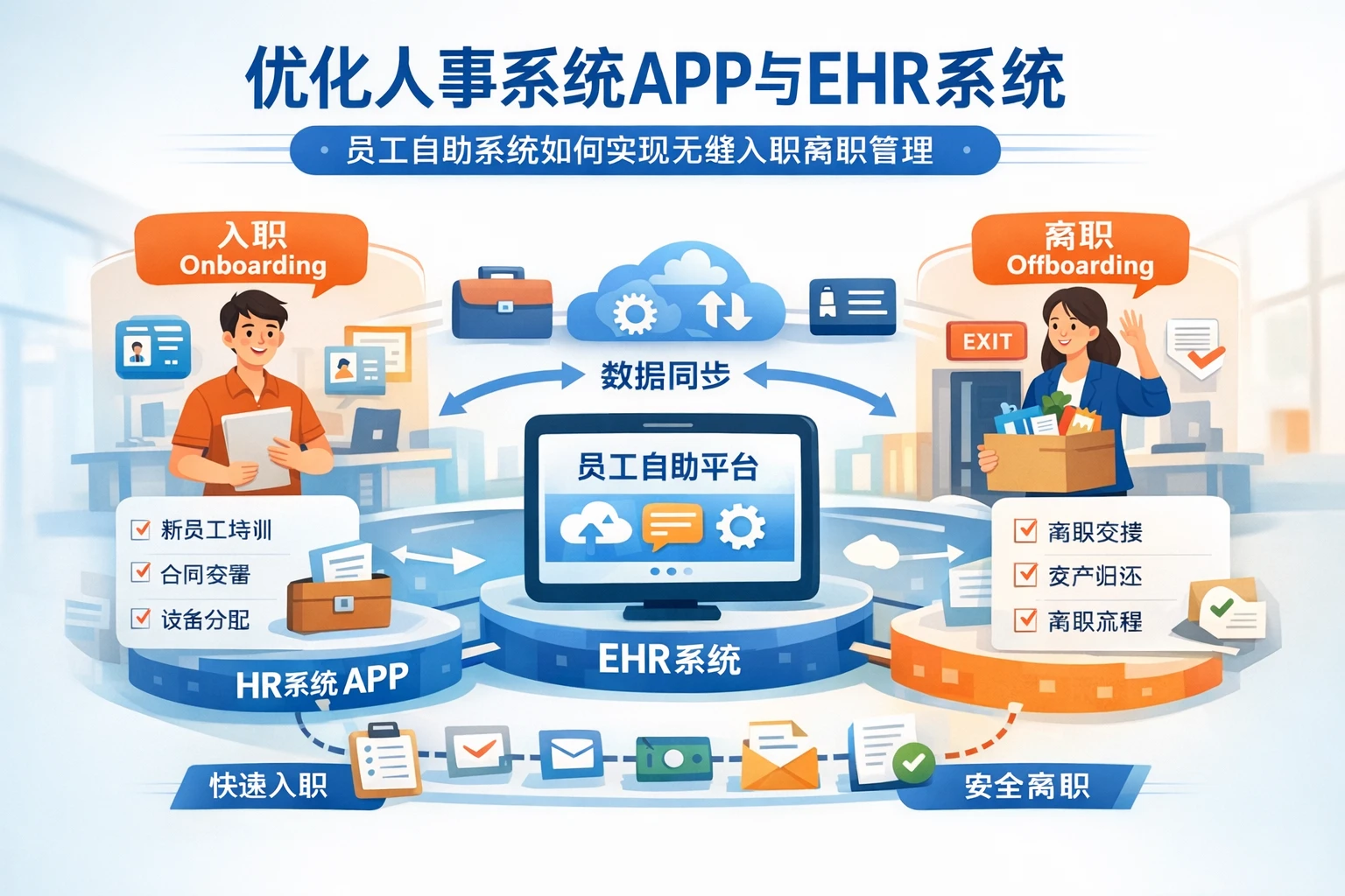 优化人事系统APP与EHR系统:员工自助系统如何实现无缝入职离职管理