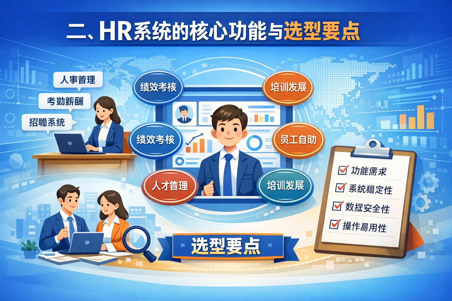 二、HR系统的核心功能与选型要点