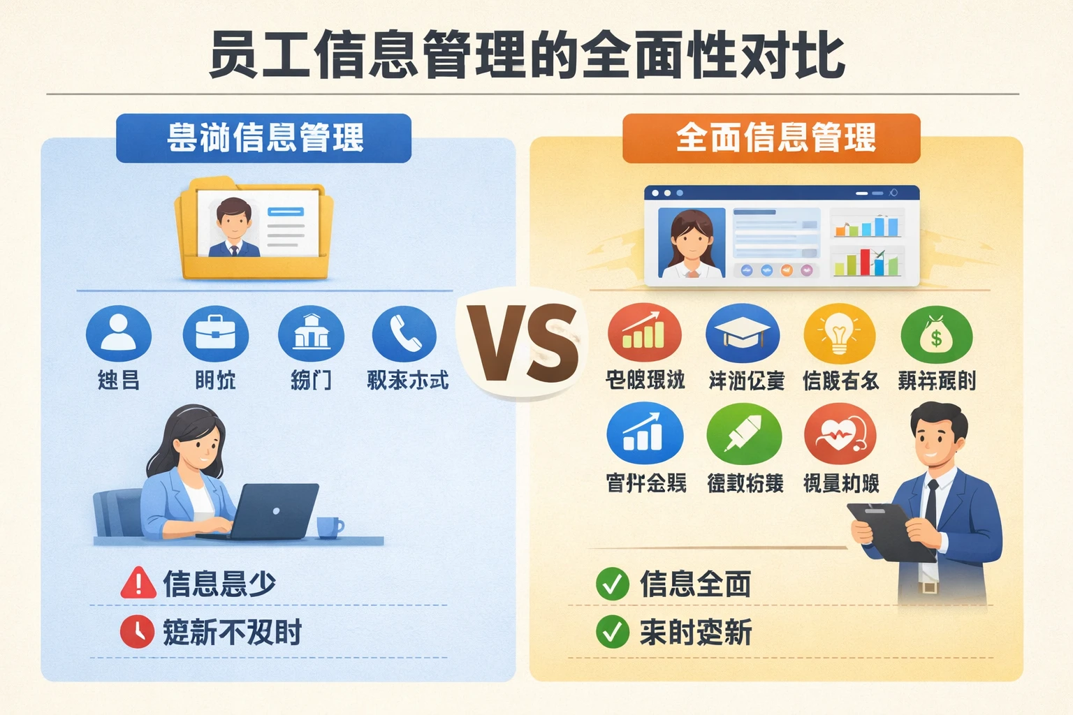 员工信息管理的全面性对比