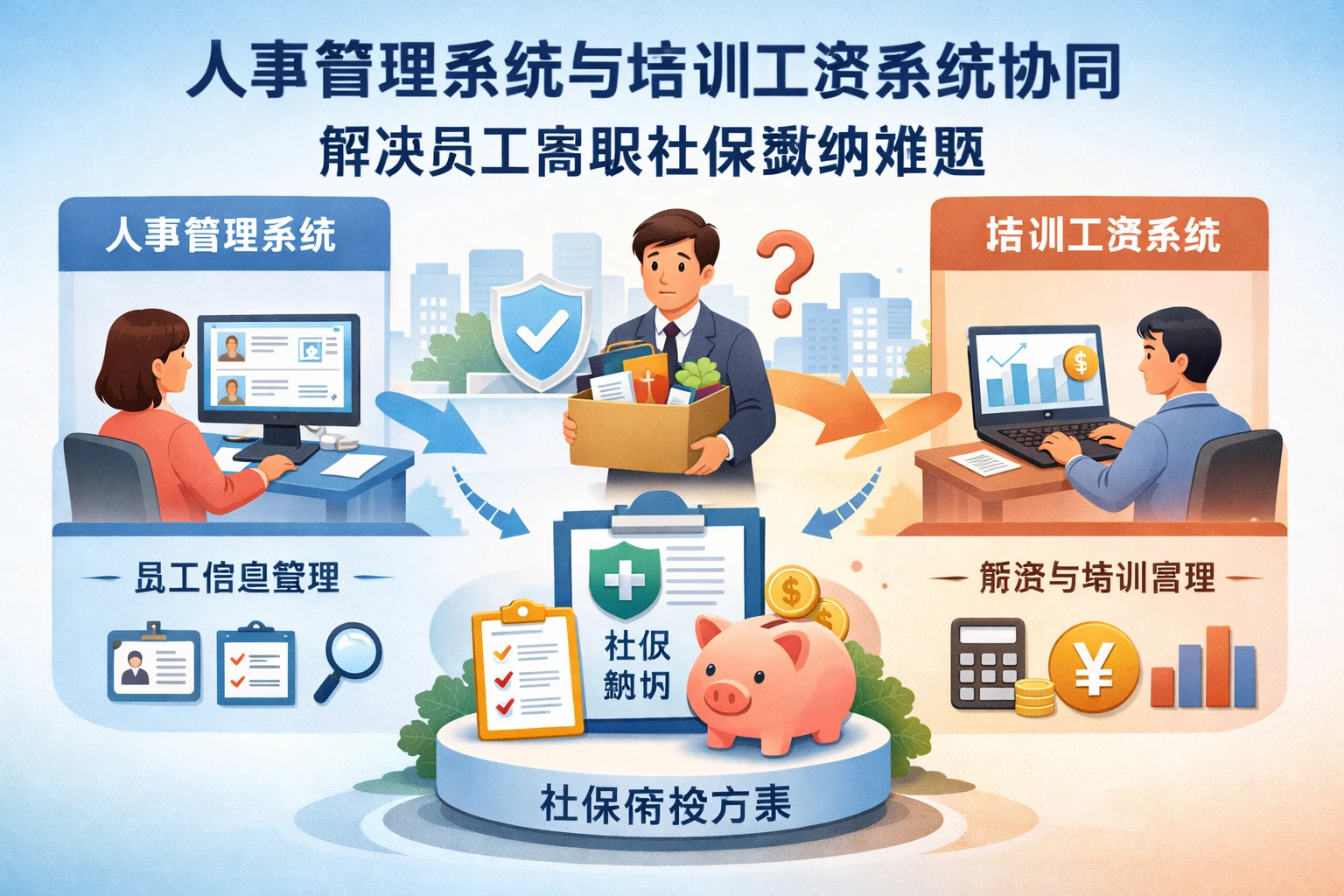 人事管理系统与培训工资系统协同解决员工离职社保缴纳难题