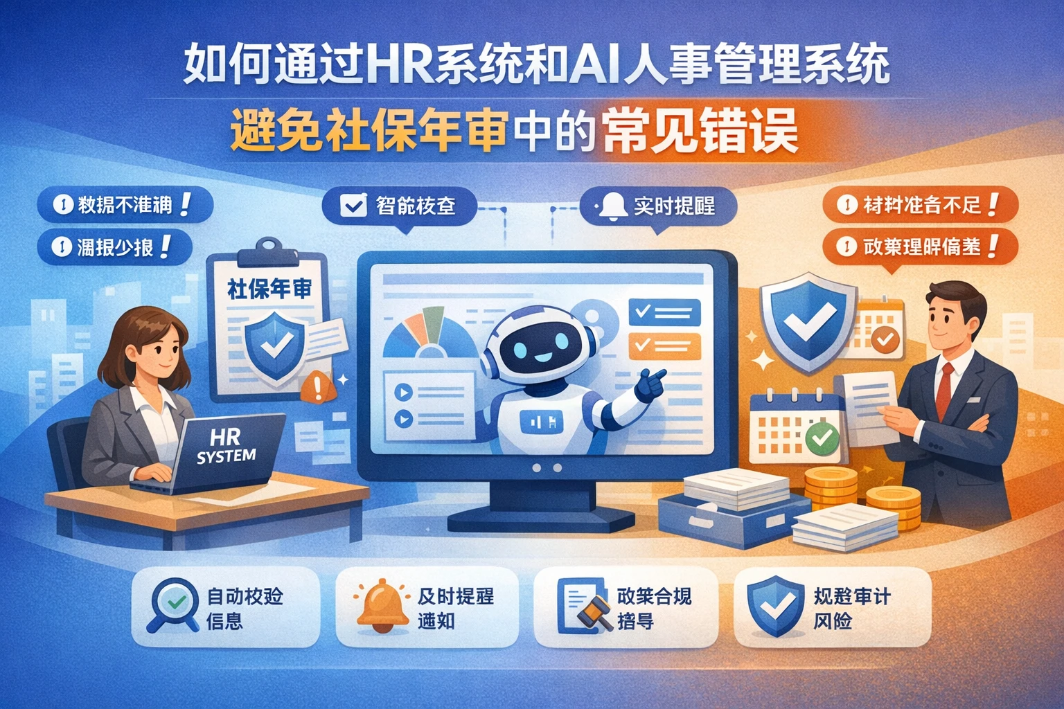 如何通过HR系统和AI人事管理系统避免社保年审中的常见错误