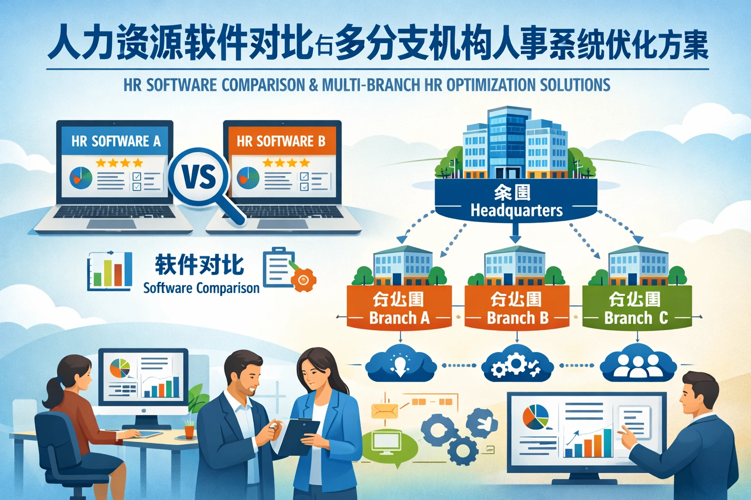 人力资源软件对比与多分支机构人事系统优化方案