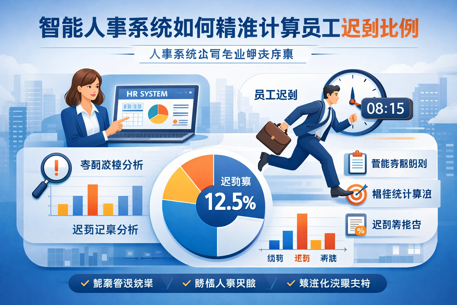 智能人事系统如何精准计算员工迟到比例 - 人事系统公司专业解决方案