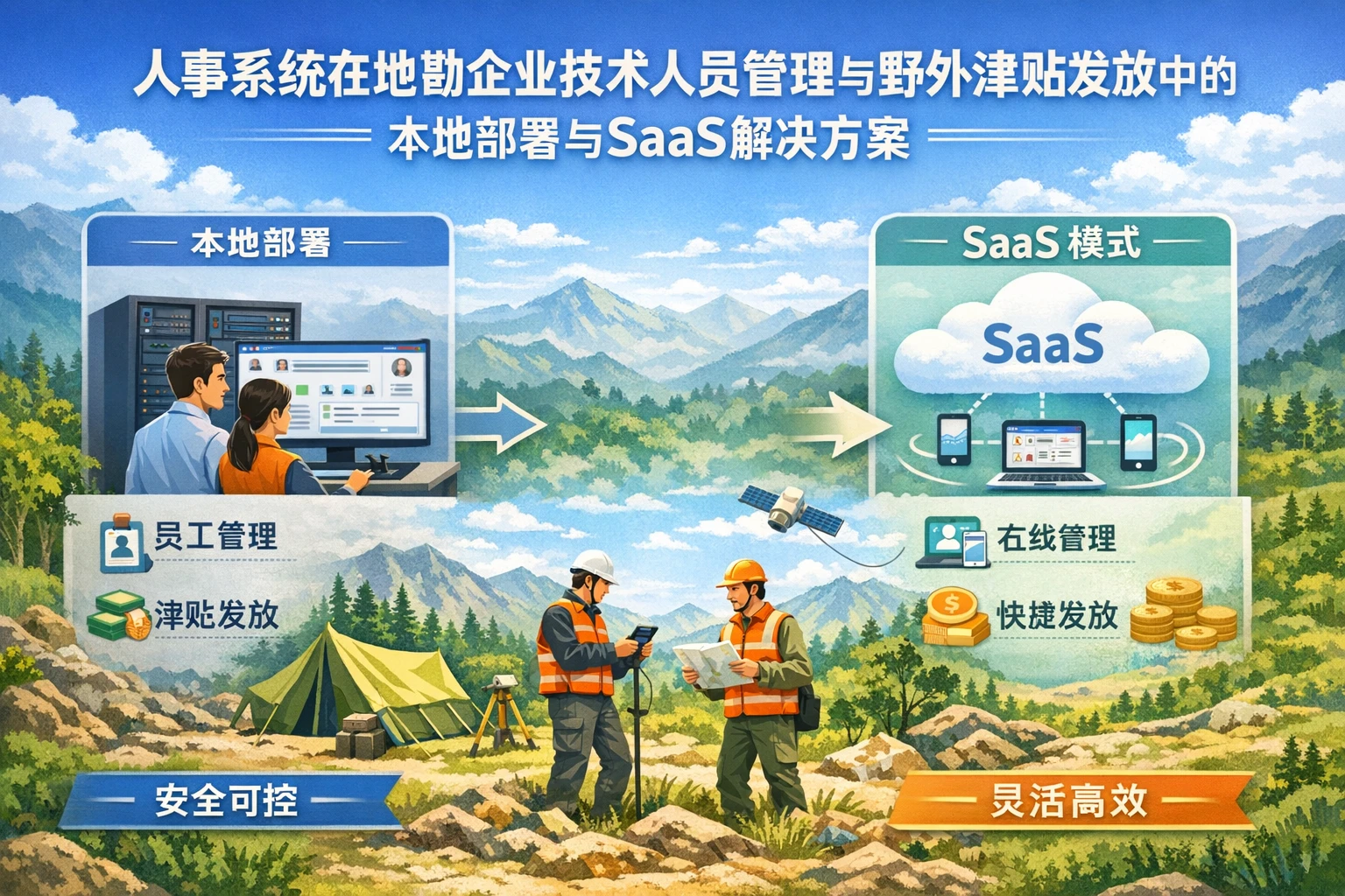 人事系统在地勘企业技术人员管理与野外津贴发放中的本地部署与SaaS解决方案