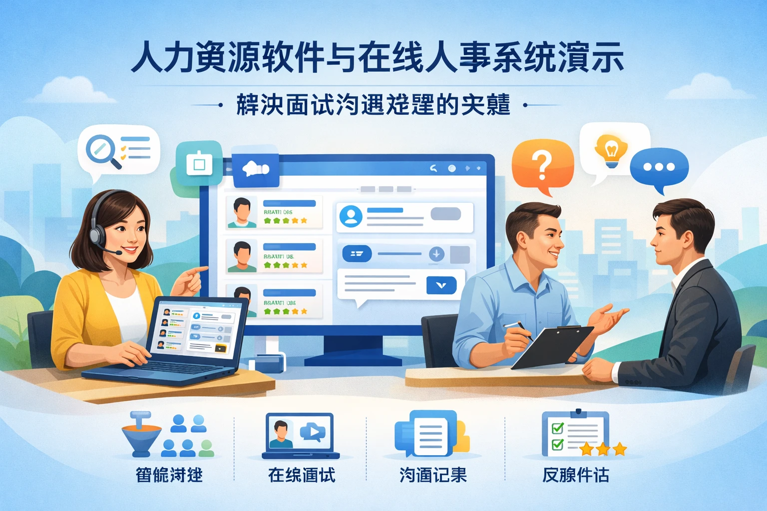 人力资源软件与在线人事系统演示：解决面试沟通难题的关键