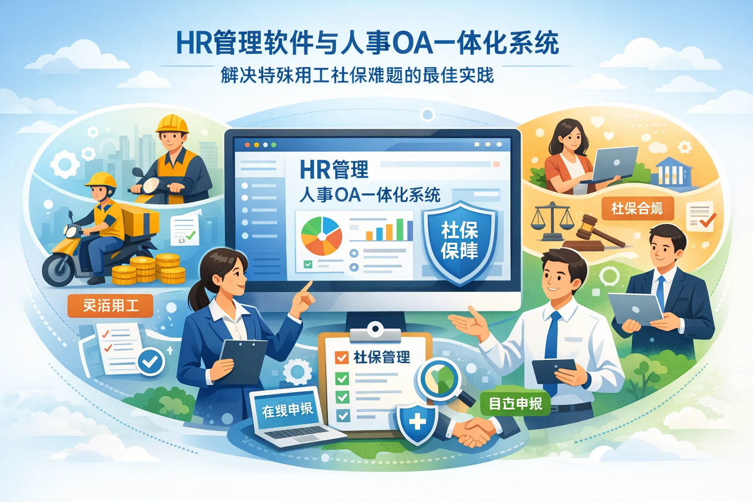 HR管理软件与人事OA一体化系统：解决特殊用工社保难题的最佳实践