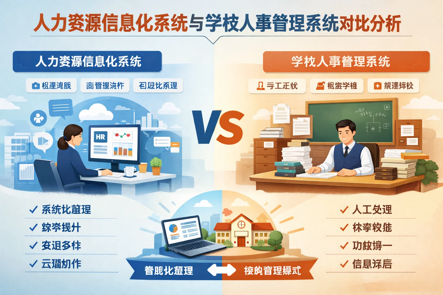 人力资源信息化系统与学校人事管理系统对比分析