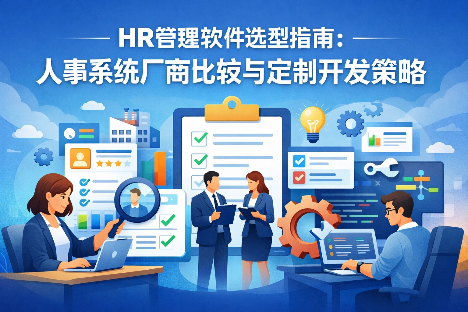 HR管理软件选型指南：人事系统厂商比较与定制开发策略