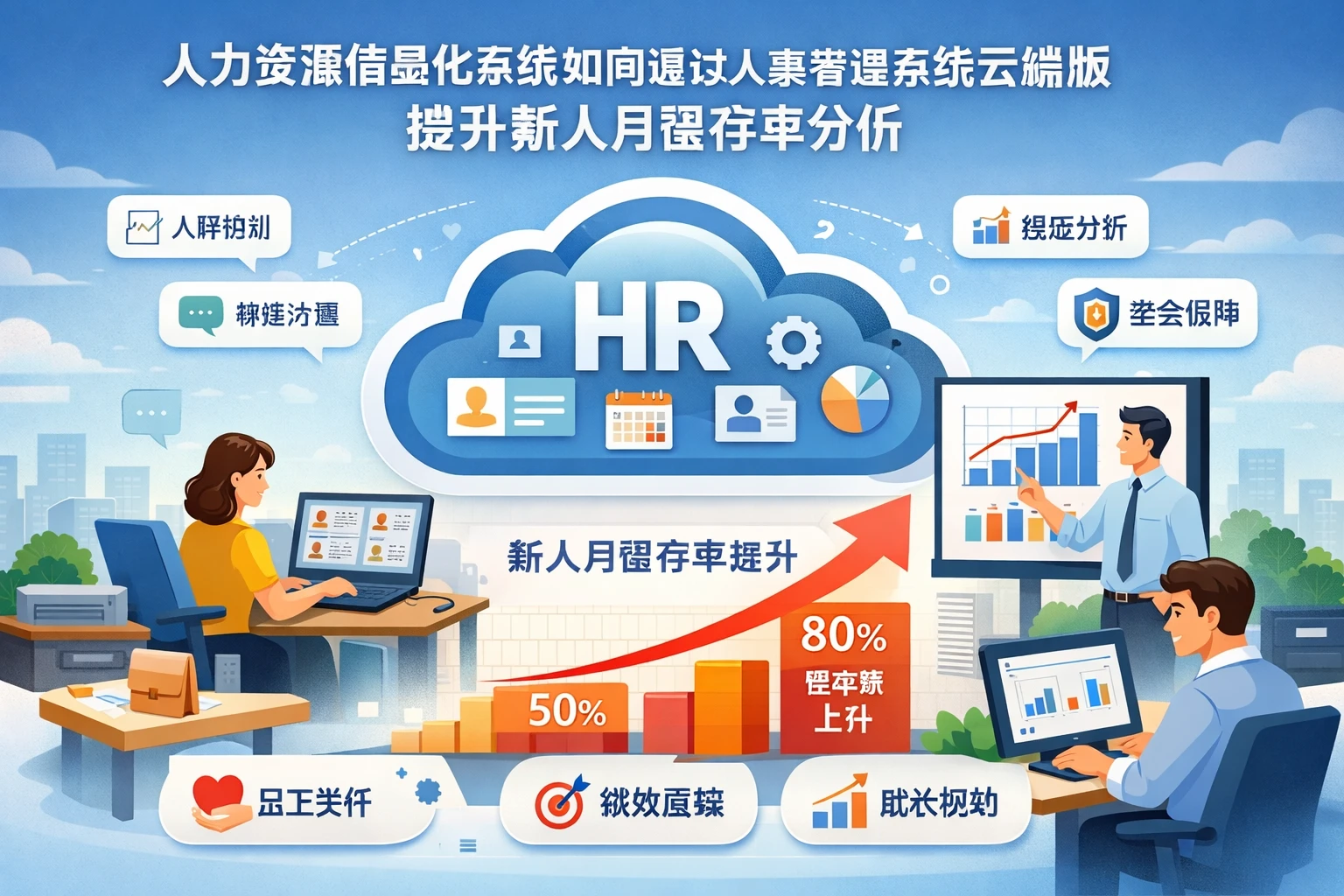 人力资源信息化系统如何通过人事管理系统云端版提升新人月留存率分析