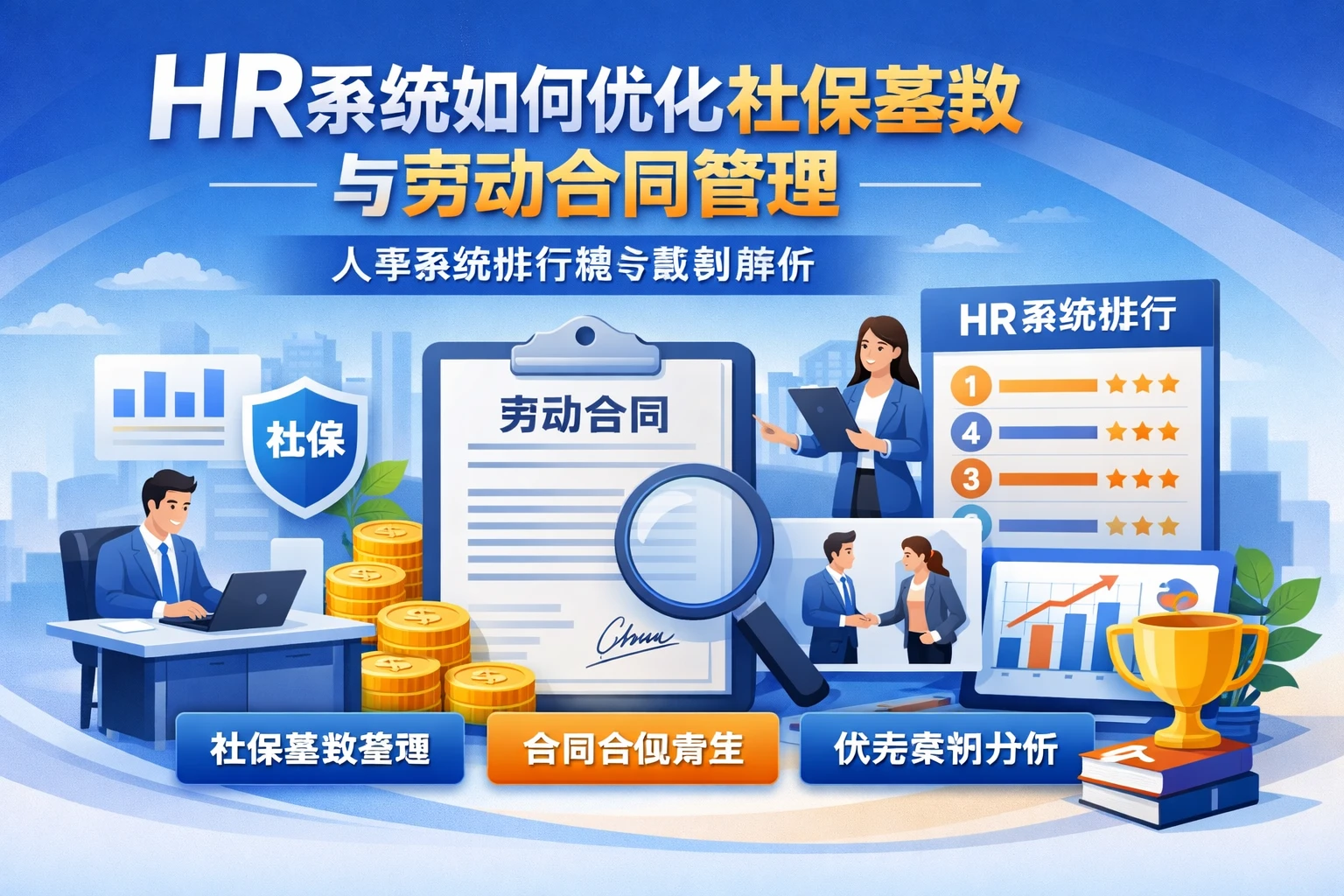 HR系统如何优化社保基数与劳动合同管理 | 人事系统排行榜与案例解析