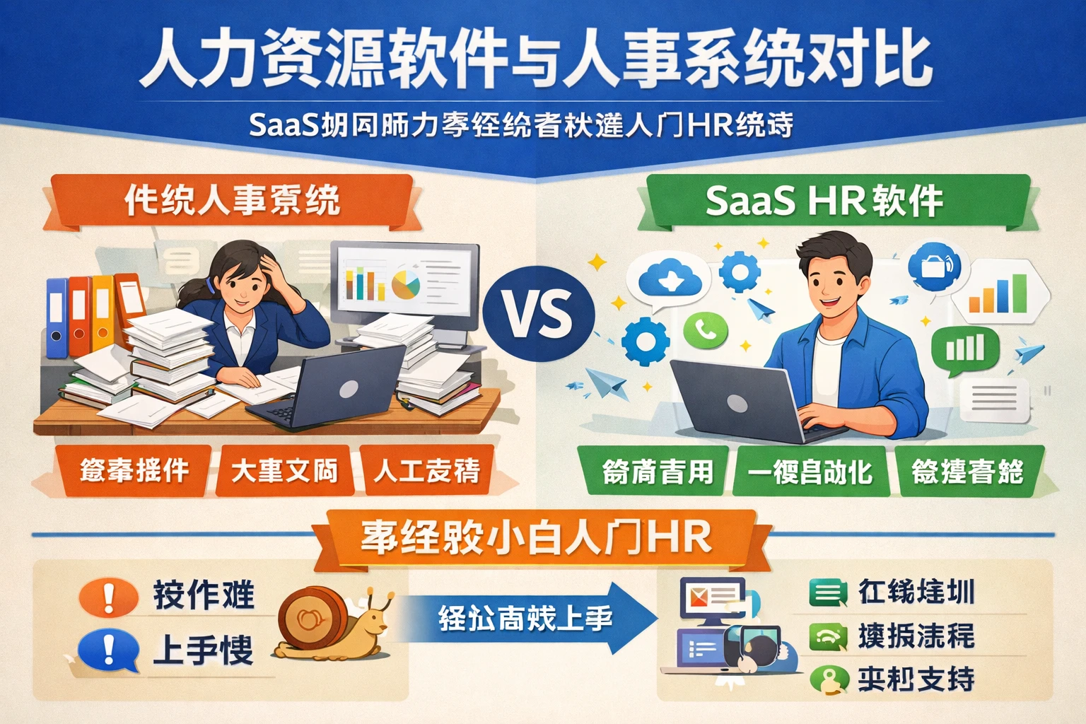 人力资源软件与人事系统对比：SaaS如何助力零经验者快速入门HR领域