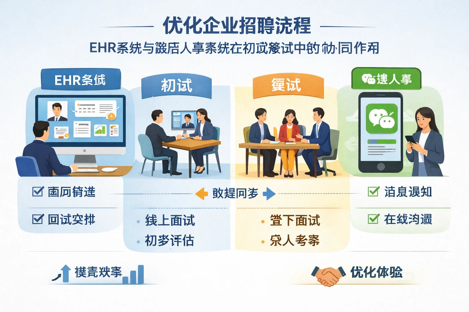 优化企业招聘流程：EHR系统与微信人事系统在初试复试中的协同作用