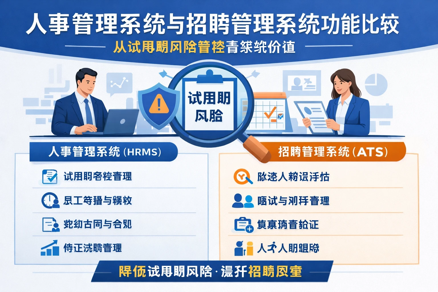 人事管理系统与招聘管理系统功能比较：从试用期风险管控看系统价值