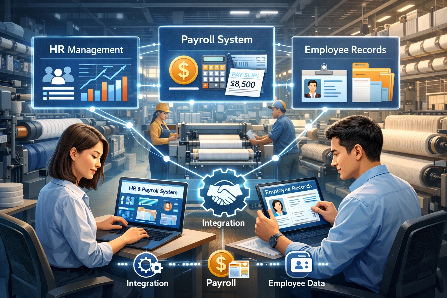 现代人力资源系统、薪资管理系统与员工档案系统在纺织企业的整合应用