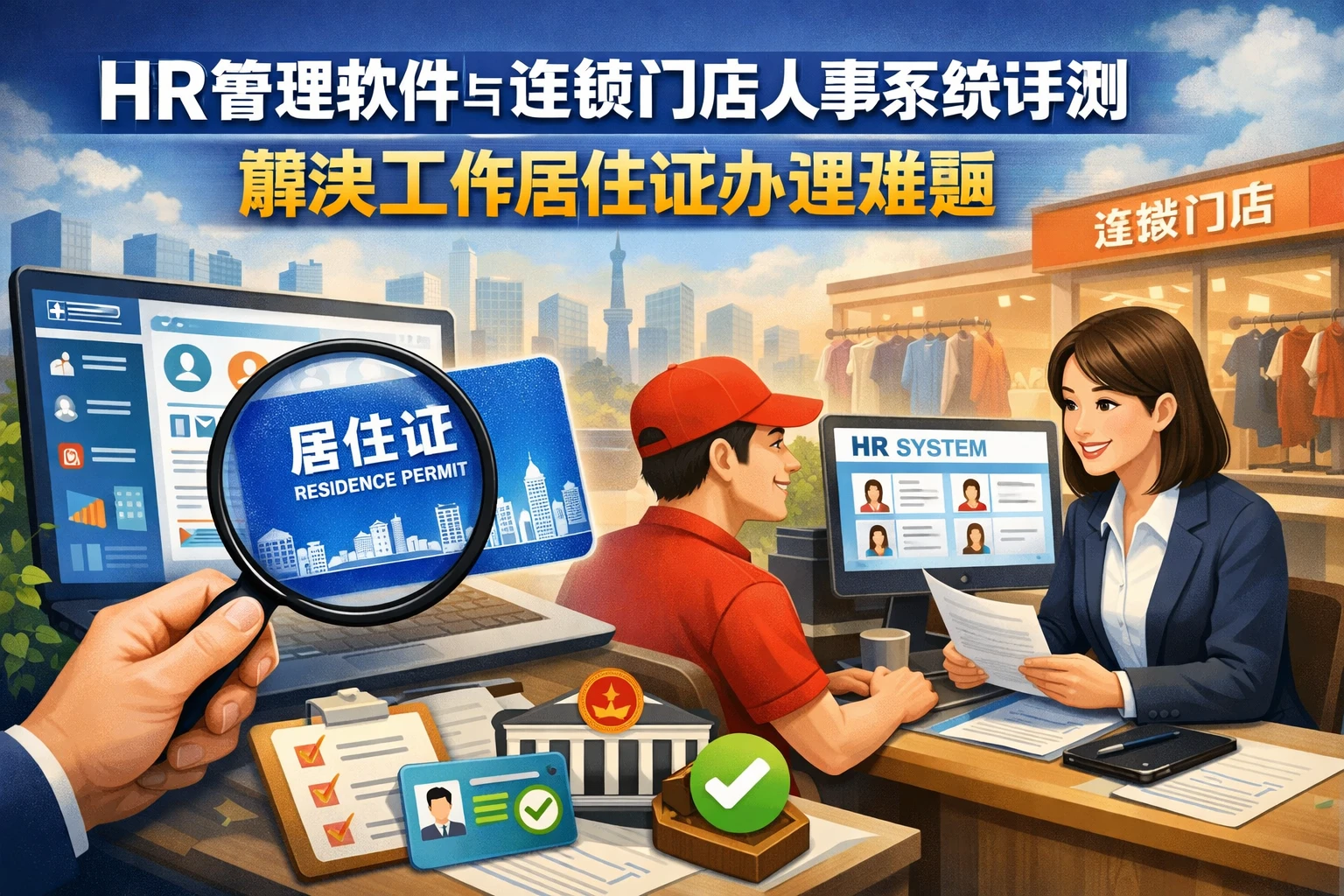 HR管理软件与连锁门店人事系统评测：解决工作居住证办理难题