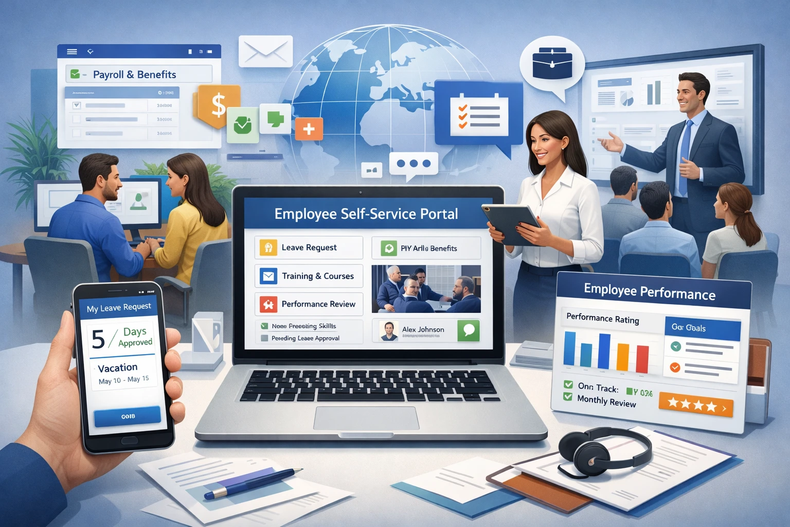 现代企业HR管理软件与培训服务：员工自助系统的整合应用