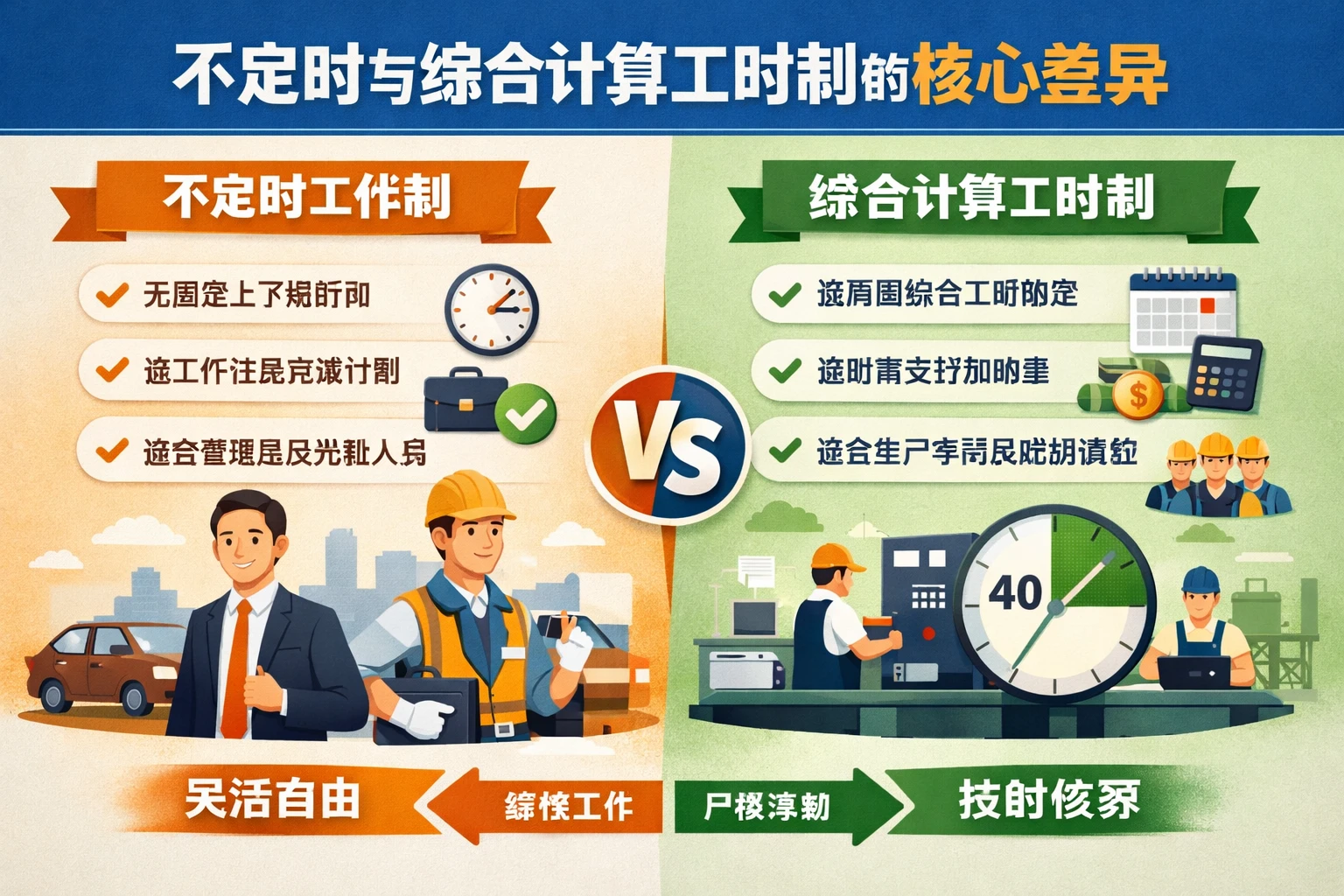 不定时与综合计算工时制的核心差异