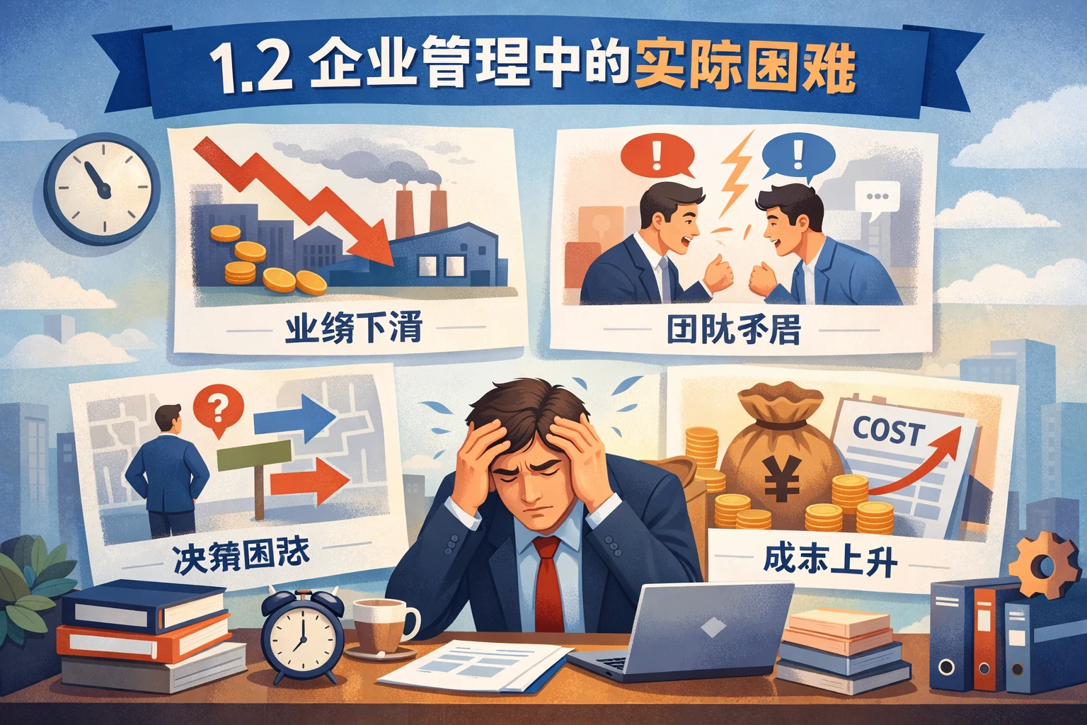 1.2 企业管理中的实际困难
