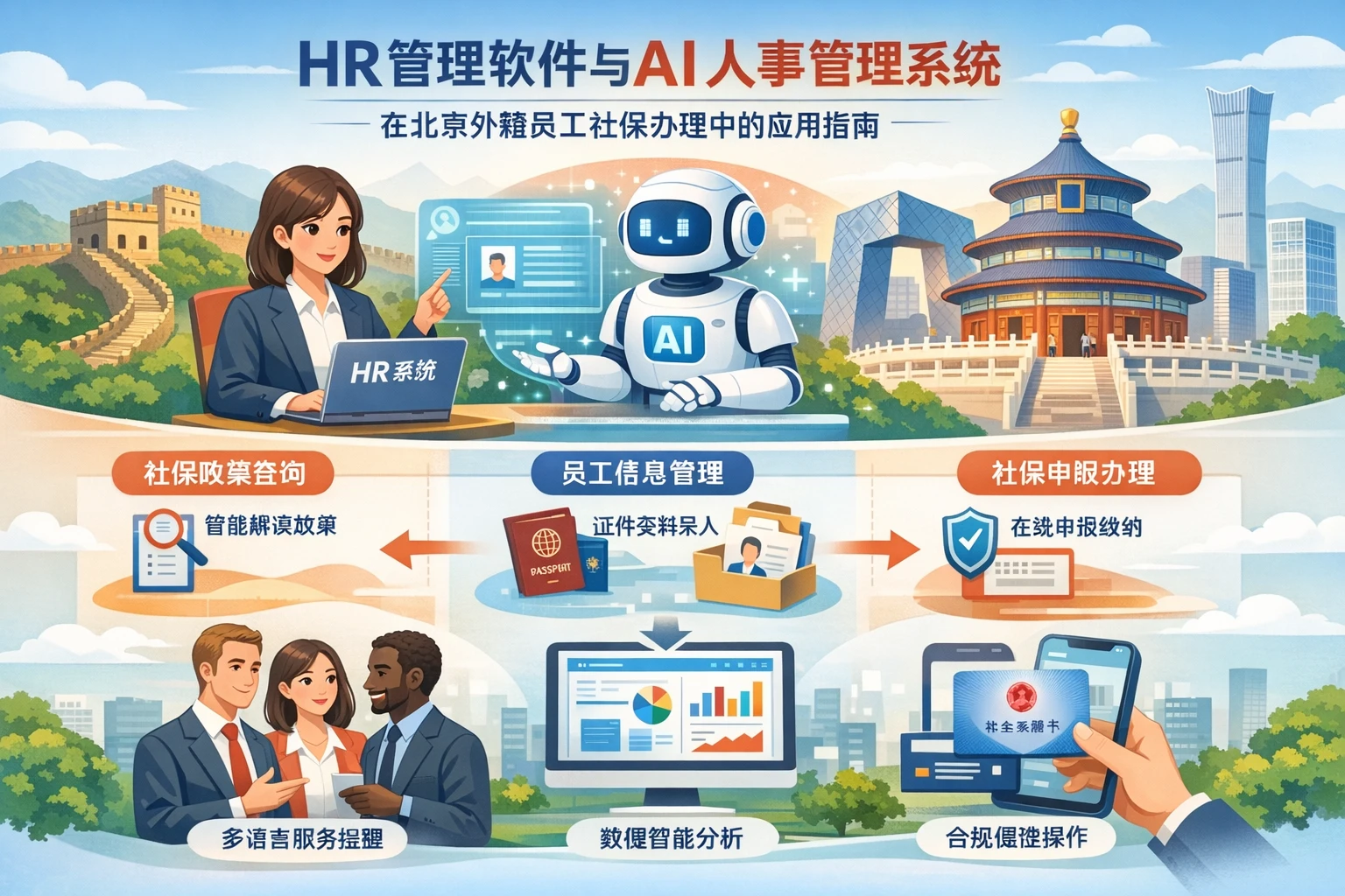 HR管理软件与AI人事管理系统在北京外籍员工社保办理中的应用指南