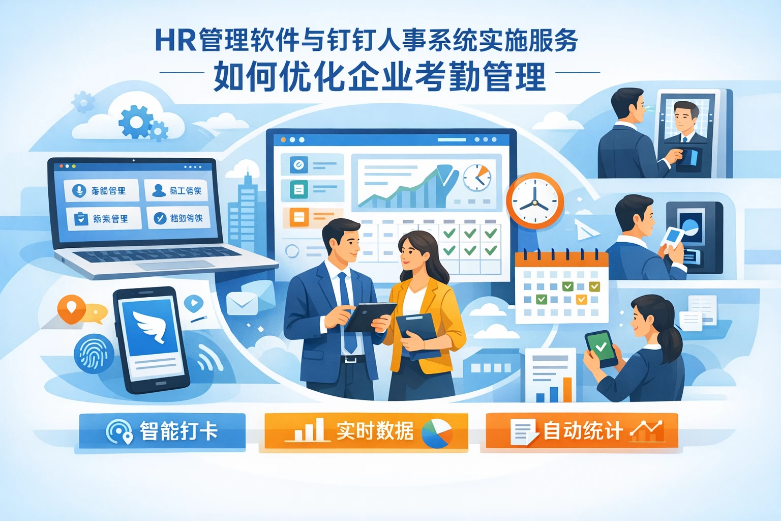 HR管理软件与钉钉人事系统实施服务如何优化企业考勤管理