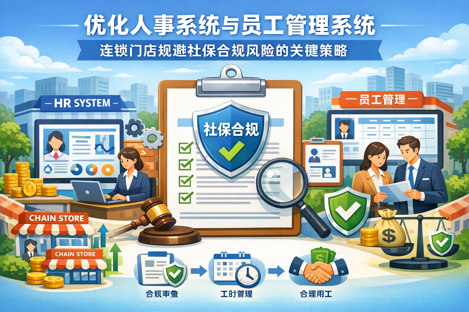 优化人事系统与员工管理系统：连锁门店规避社保合规风险的关键策略