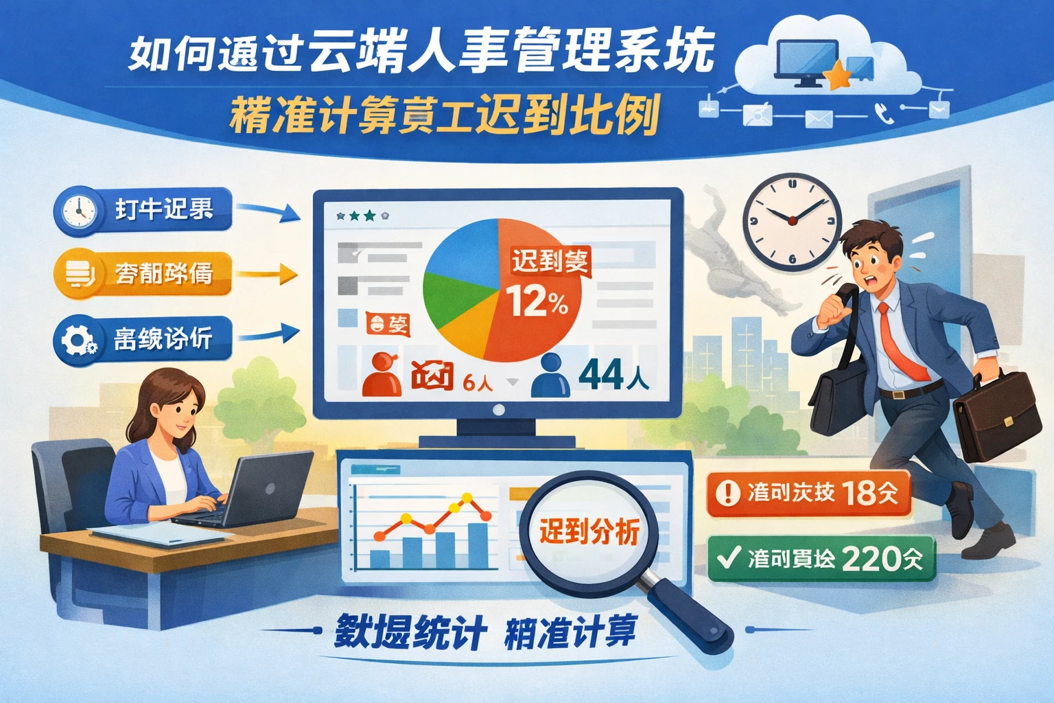 如何通过云端人事管理系统精准计算员工迟到比例