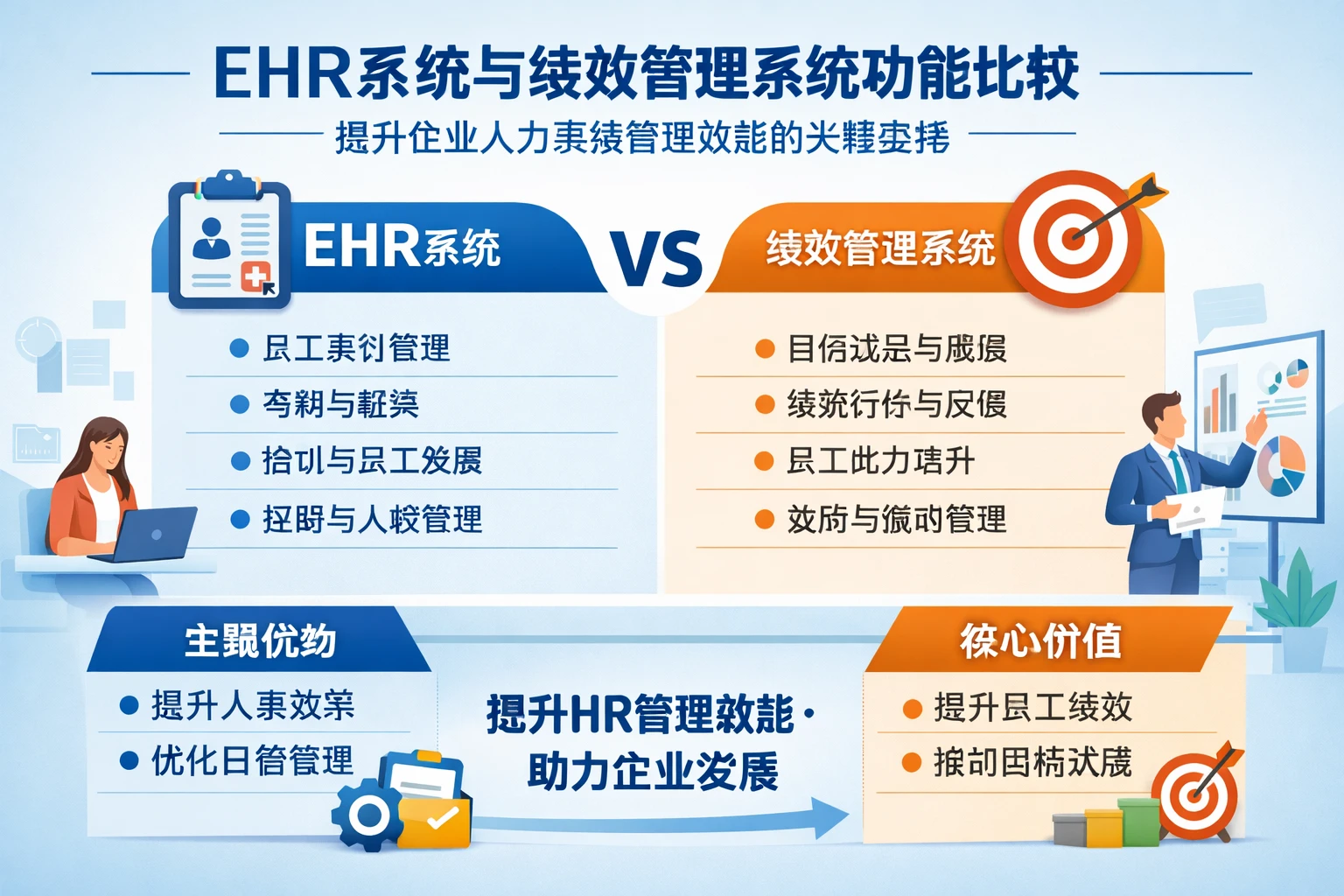 EHR系统与绩效管理系统功能比较：提升企业人力资源管理效能的关键选择