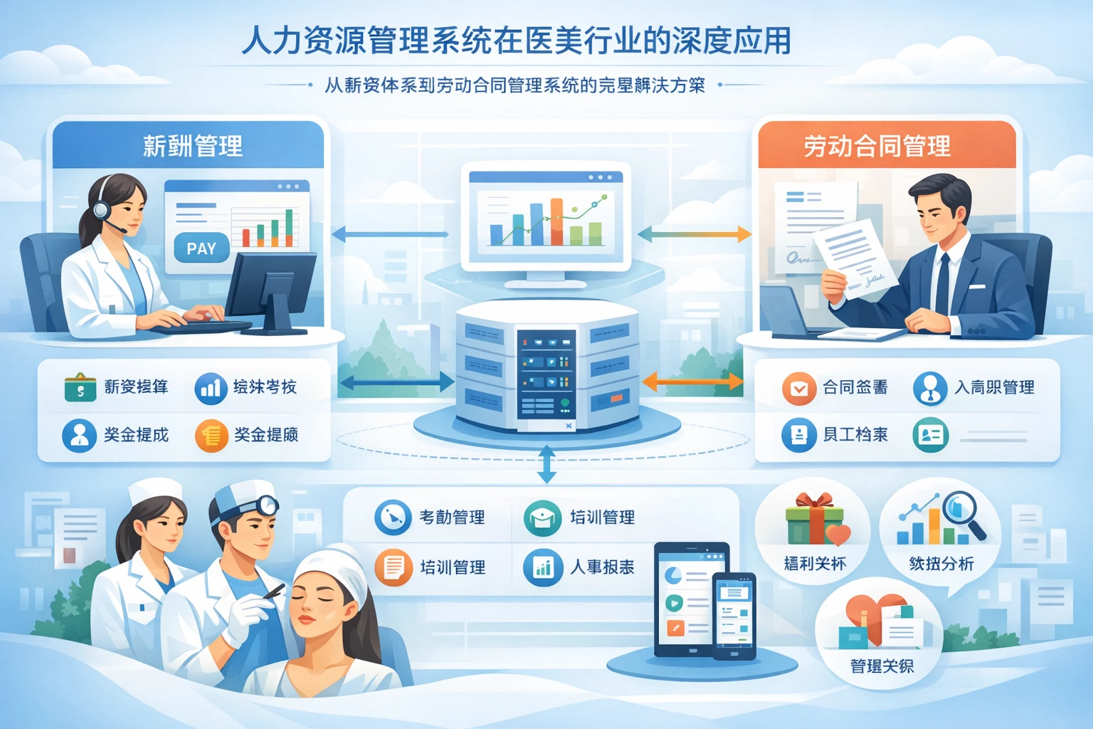 人力资源管理系统在医美行业的深度应用：从薪资体系到劳动合同管理系统的完整解决方案