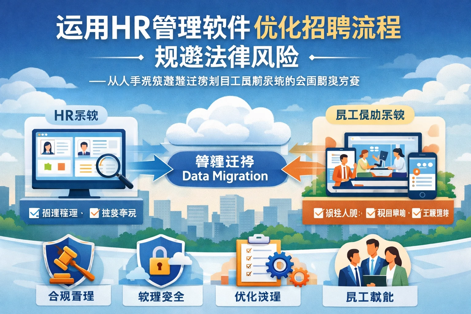 运用HR管理软件优化招聘流程，规避法律风险——从人事系统数据迁移到员工自助系统的全面解决方案