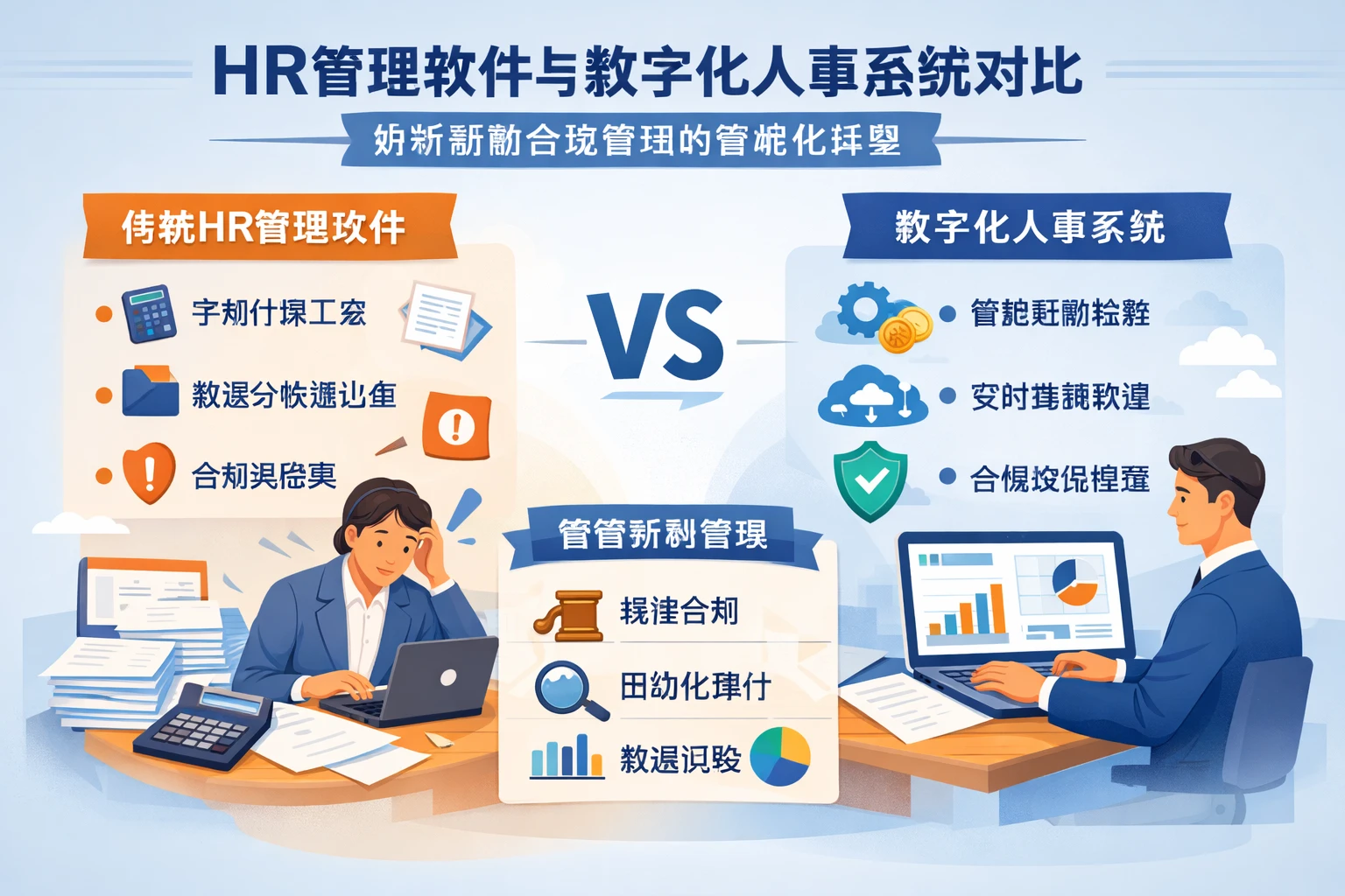 HR管理软件与数字化人事系统对比：解析薪酬合规管理的智能化转型