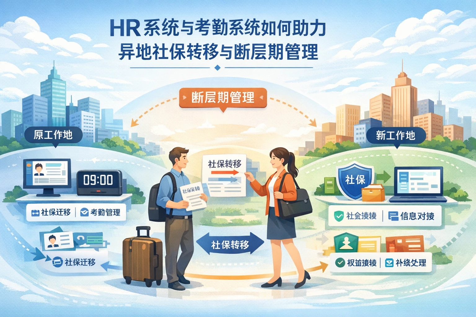 HR系统与考勤系统如何助力异地社保转移与断层期管理