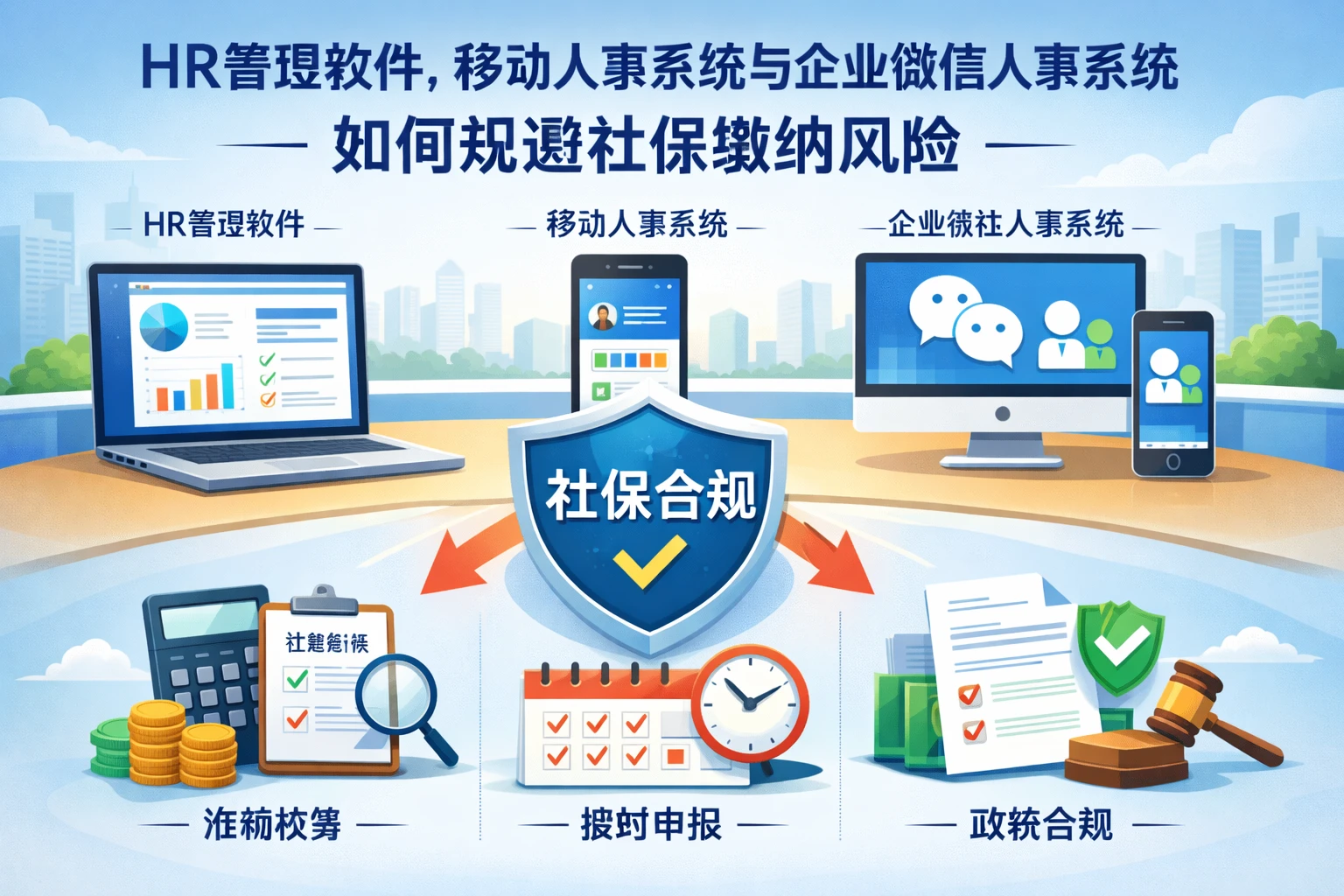 HR管理软件、移动人事系统与企业微信人事系统如何规避社保缴纳风险