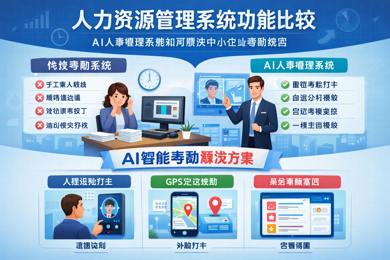 人力资源管理系统功能比较：AI人事管理系统如何解决中小企业考勤难题