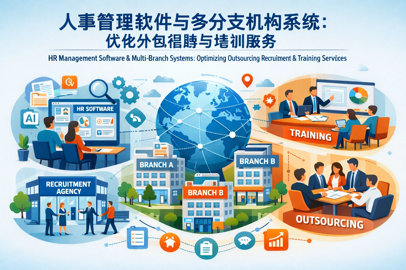 人事管理软件与多分支机构系统：优化外包招聘与培训服务