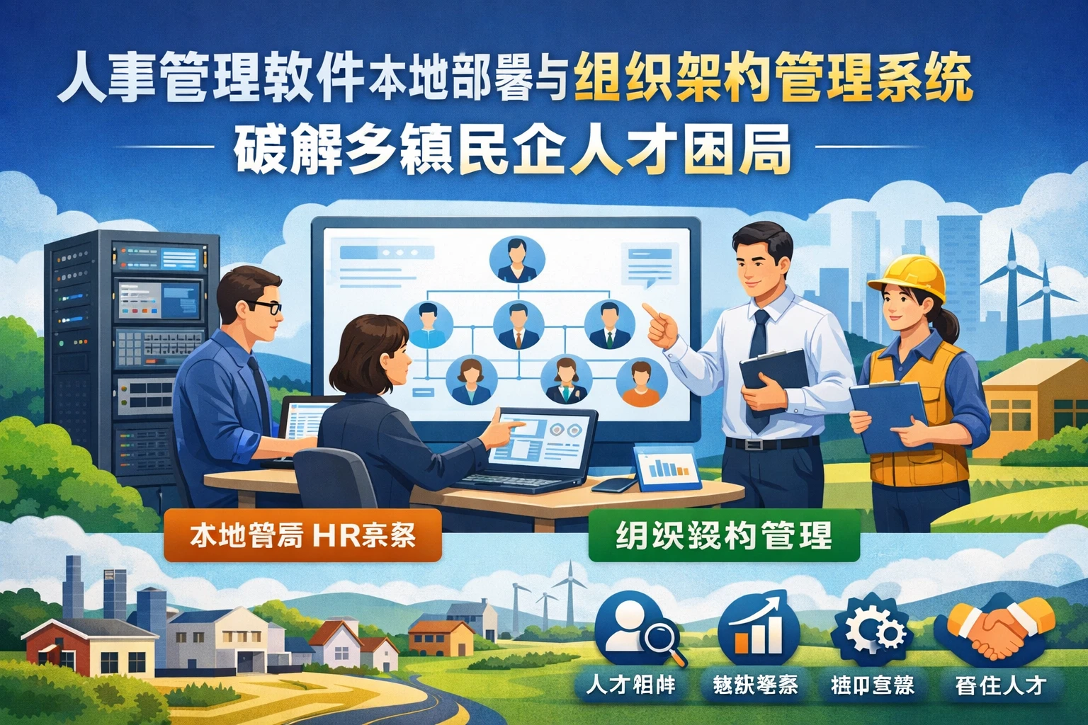 人事管理软件本地部署与组织架构管理系统：破解乡镇民企人才困局