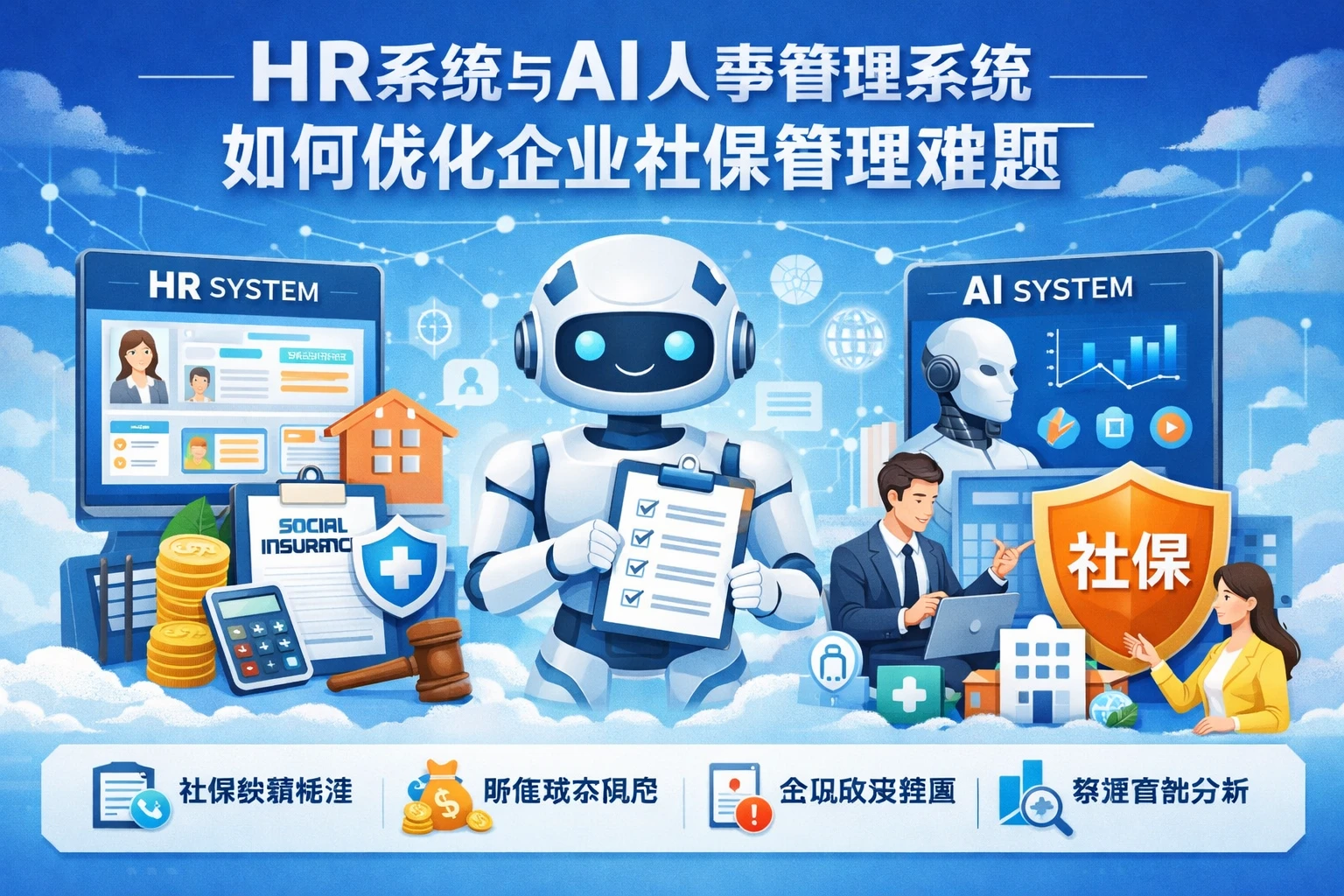 HR系统与AI人事管理系统如何优化企业社保管理难题