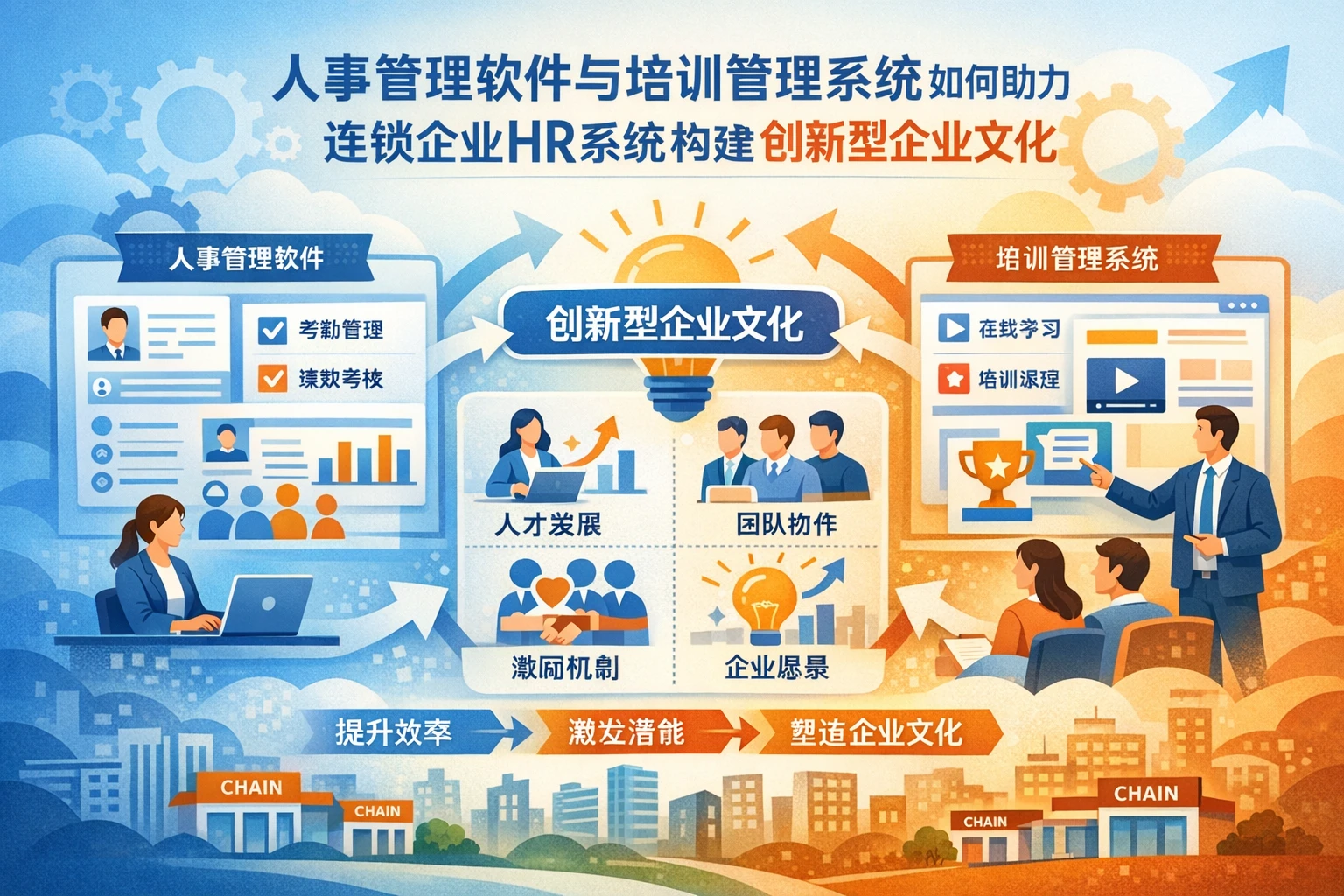 人事管理软件与培训管理系统如何助力连锁企业HR系统构建创新型企业文化