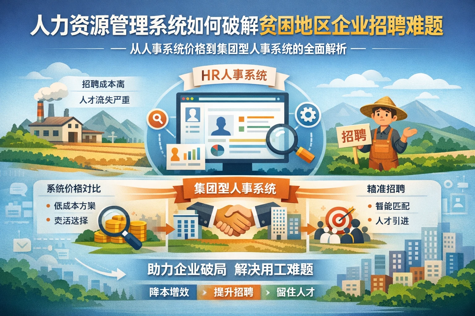 人力资源管理系统如何破解贫困地区企业招聘难题——从人事系统价格到集团型人事系统的全面解析