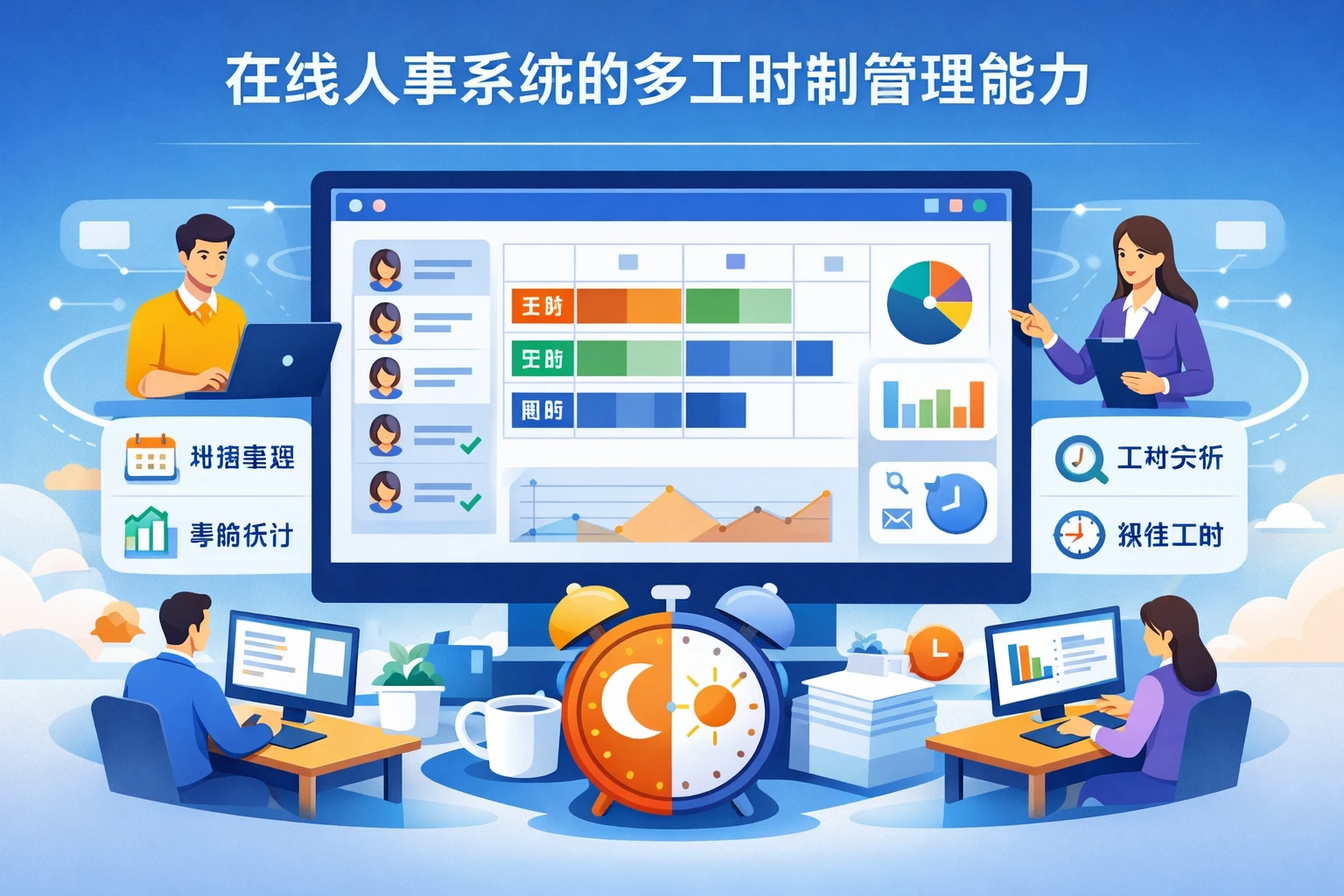 在线人事系统的多工时制管理能力