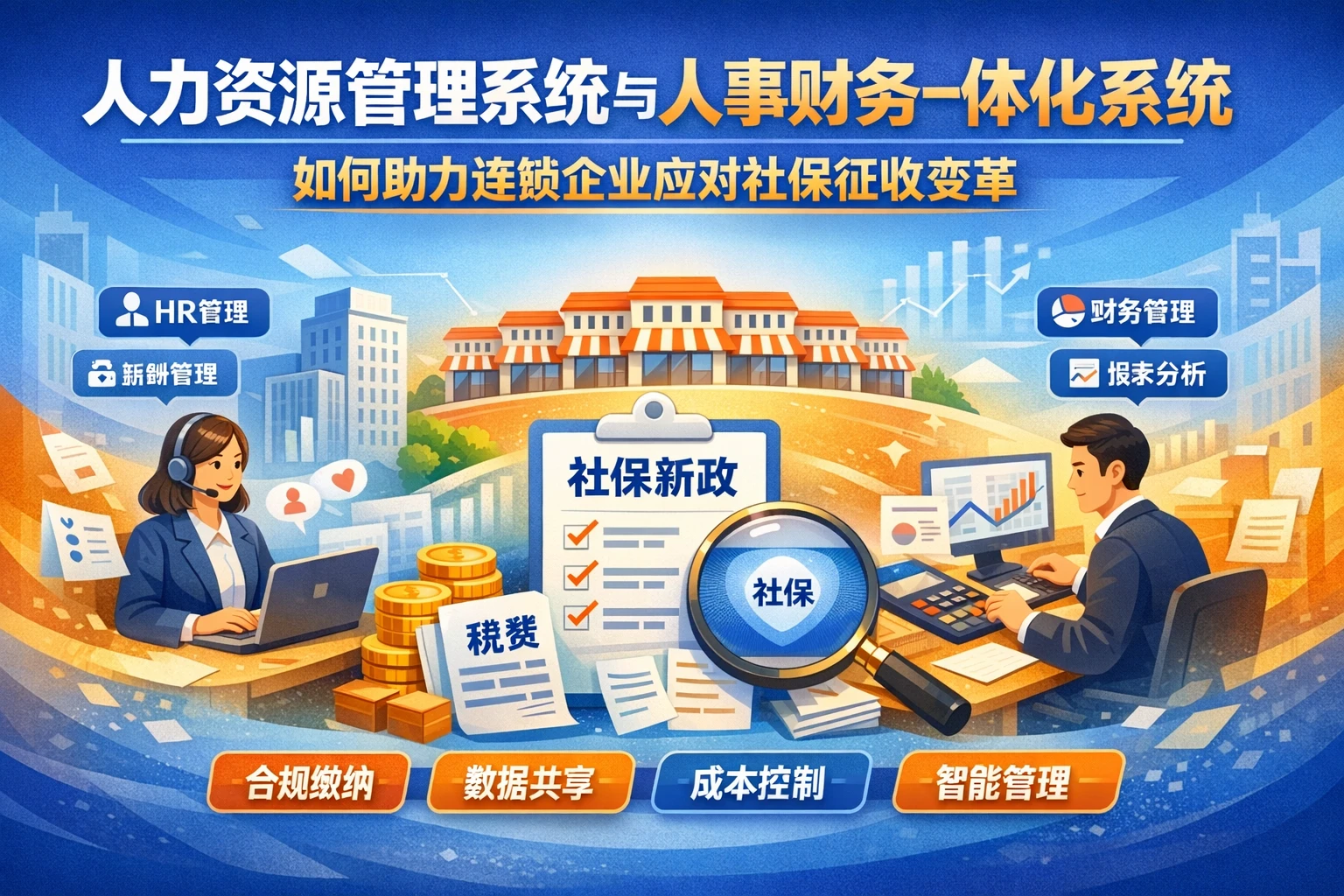人力资源管理系统与人事财务一体化系统如何助力连锁企业应对社保征收变革